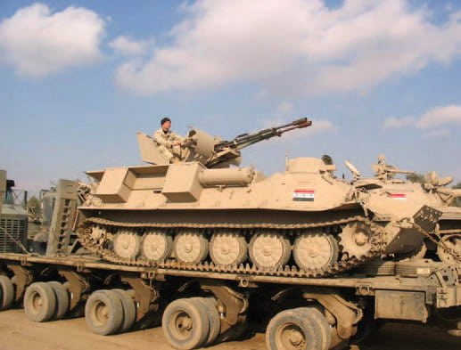 Иракский МТ-ЛБ, доработанный под установку ЗУ 23-2. Ирак 2004 год